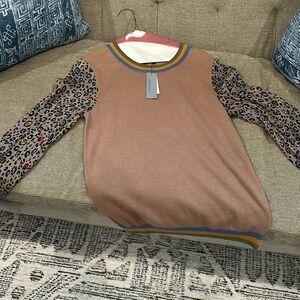 Brand new with tags camel and leopard sweater